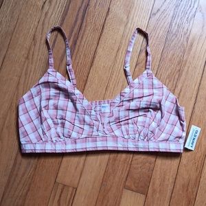NWT Old Navy Pink Plaid Halter Top 🩷 Size L